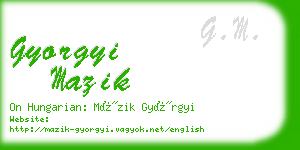 gyorgyi mazik business card